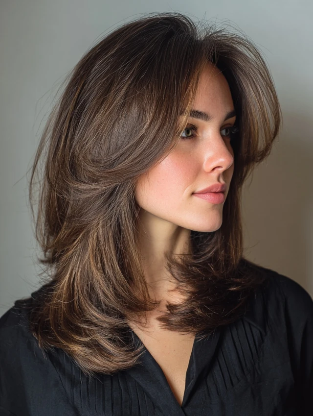 40 Retro Blowout Hairstyles for Medium Hair with an Off-Centre Part That Feel Bouncy, Polished and Easy to Wear 31 Classic Medium Blowout with a Neat, Curled-Under Finish