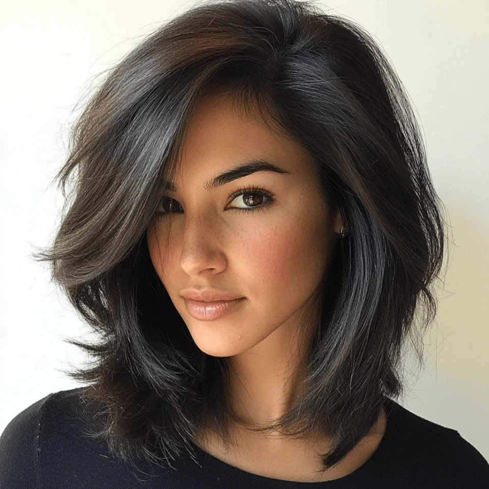 40 Retro Blowout Hairstyles for Medium Hair with an Off-Centre Part That Feel Bouncy, Polished and Easy to Wear 32 Medium Blowout with Bouncy Layers and a Side Part