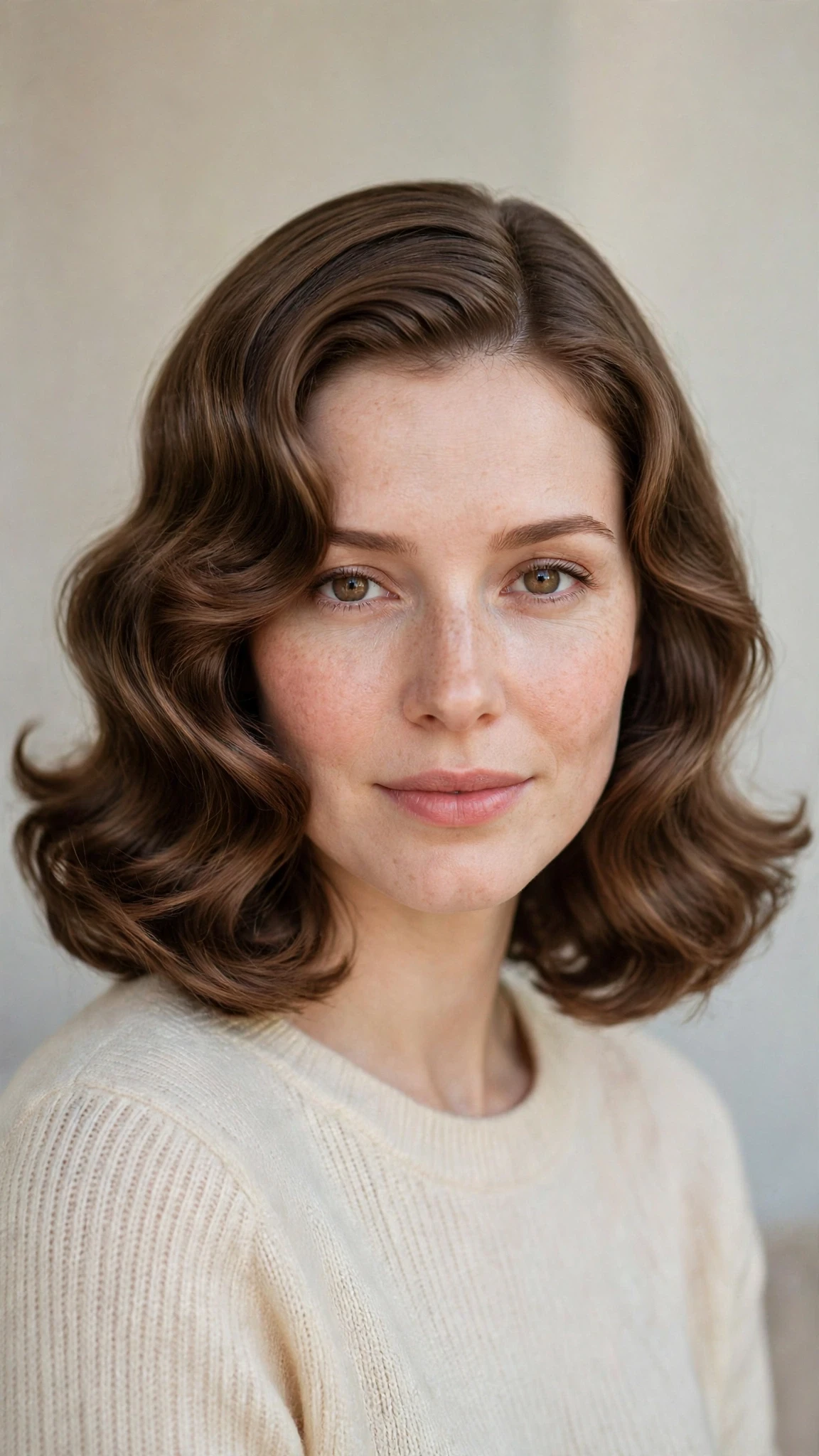 Retro Wave Hairstyles For Medium Hair With Polished Finger Waves With Soft Bends And Flicked Ends, A Centre Part With Soft Layers And A Fresh Salon Shine