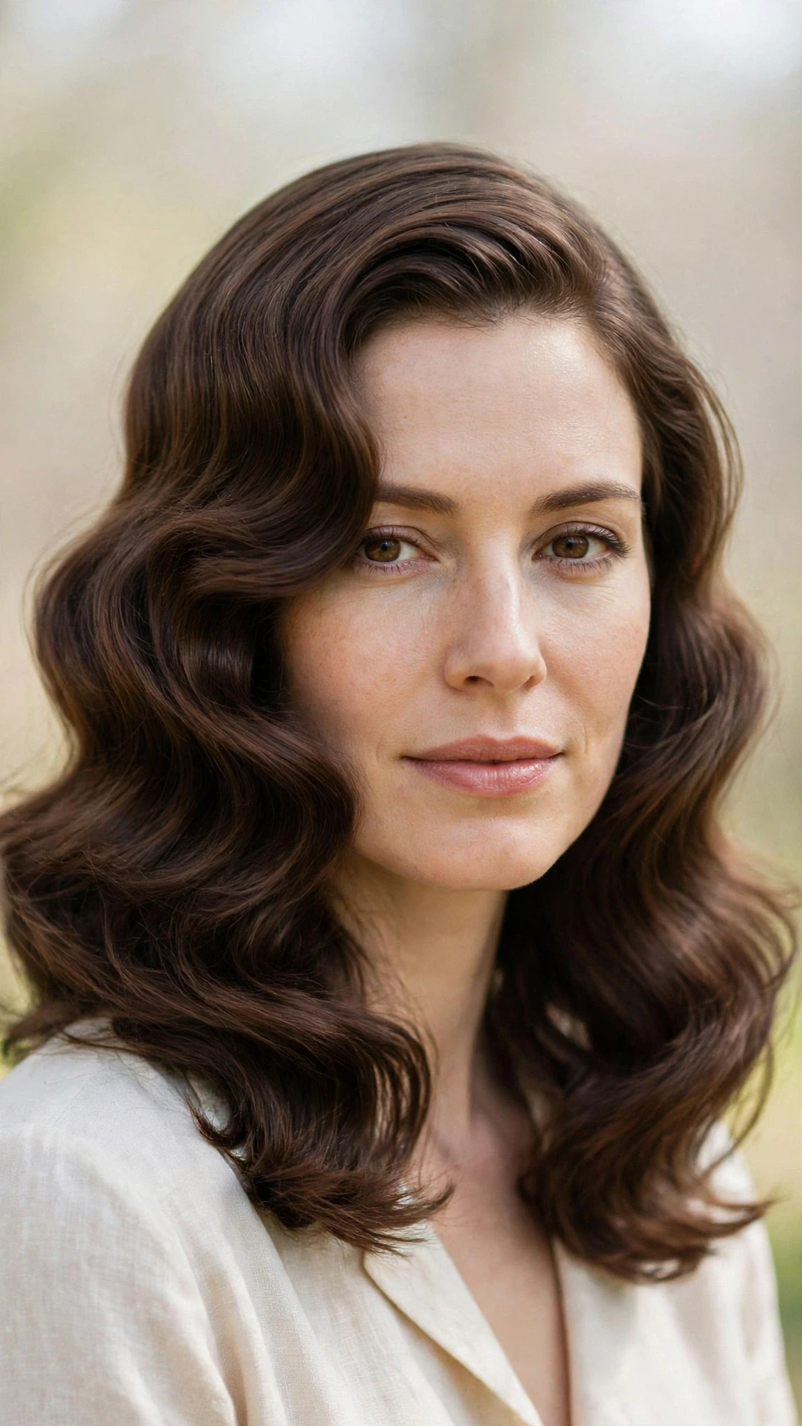 Retro Wave Hairstyles For Medium Hair With Polished Finger Waves With Silky Smooth Strands, A Layered Shape That Moves And Rich Chocolate Depth