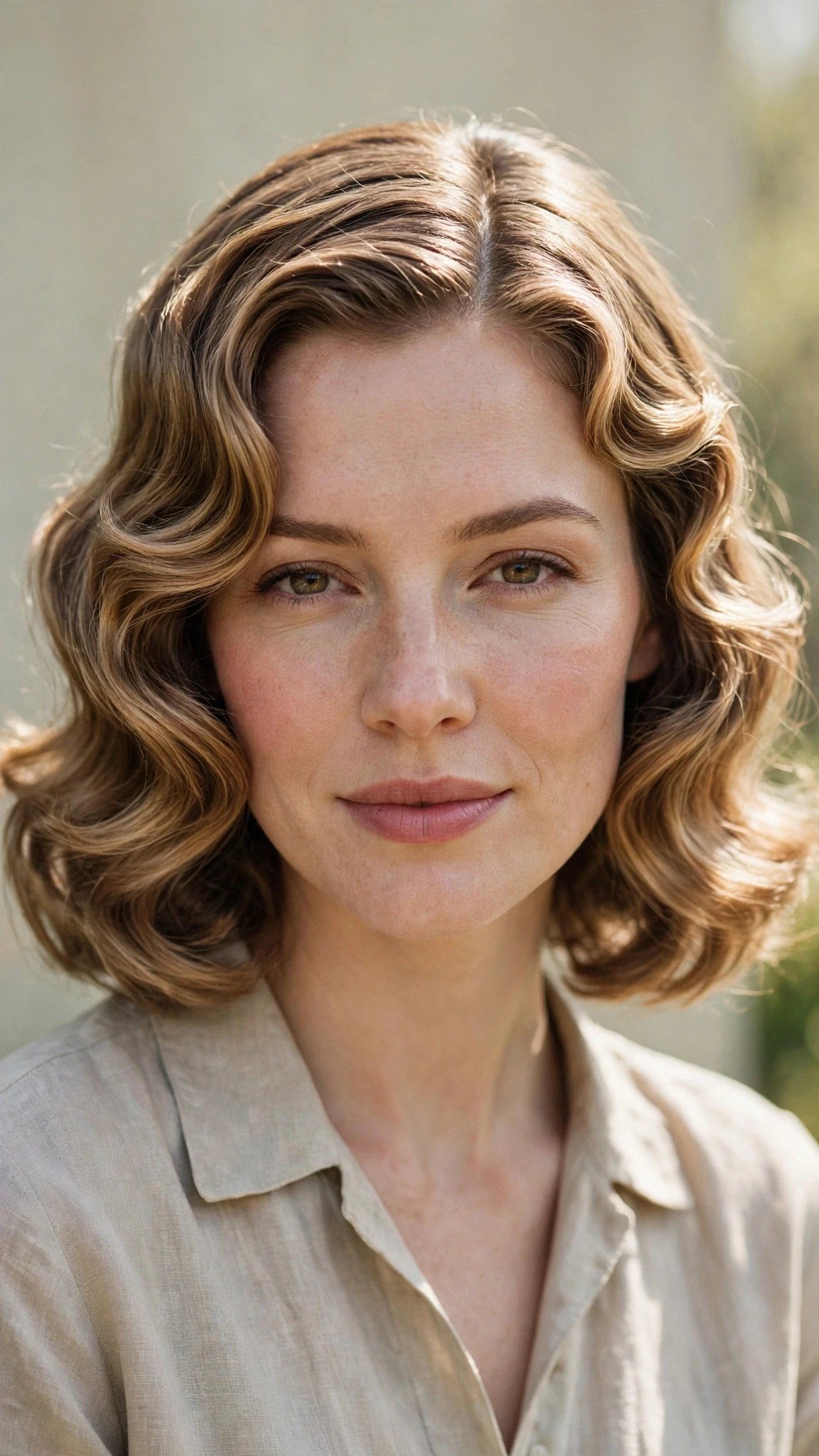 Retro Wave Hairstyles For Medium Hair With Polished Finger Waves With Soft Bends And Flicked Ends, A Centre Part With Soft Layers And Sunlit Dimension