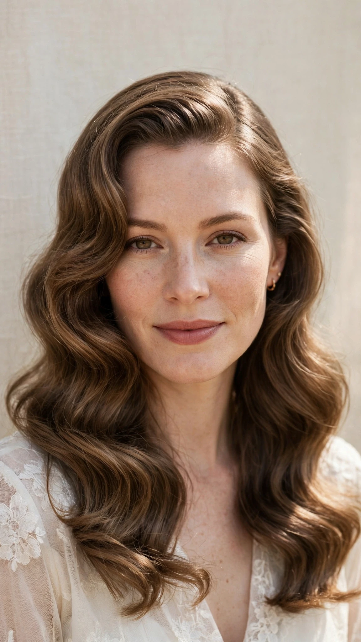 Retro Wave Hairstyles For Spring Weddings With A Vintage Finish With A Relaxed Lived-In Wave, Long Soft Layers And A Glossy Shine Finish
