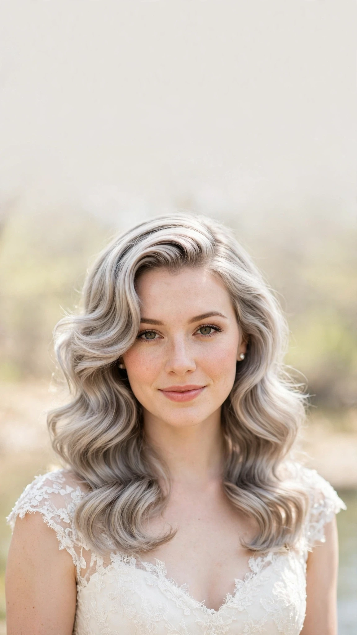 Retro Wave Hairstyles For Spring Weddings With A Vintage Finish With Soft Waves, A Layered Shape That Moves And Cool Ash Softness