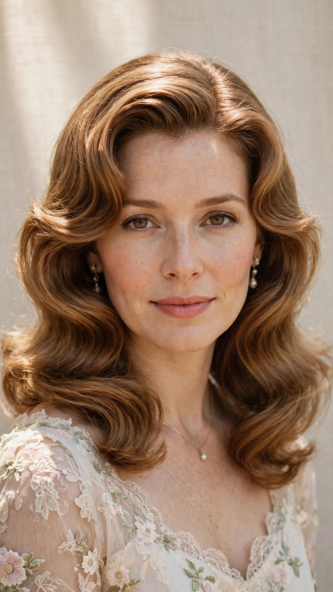 Retro Wave Hairstyles For Spring Weddings With A Vintage Finish With A Polished Blowout, Curtain Pieces And Warm Caramel Tones