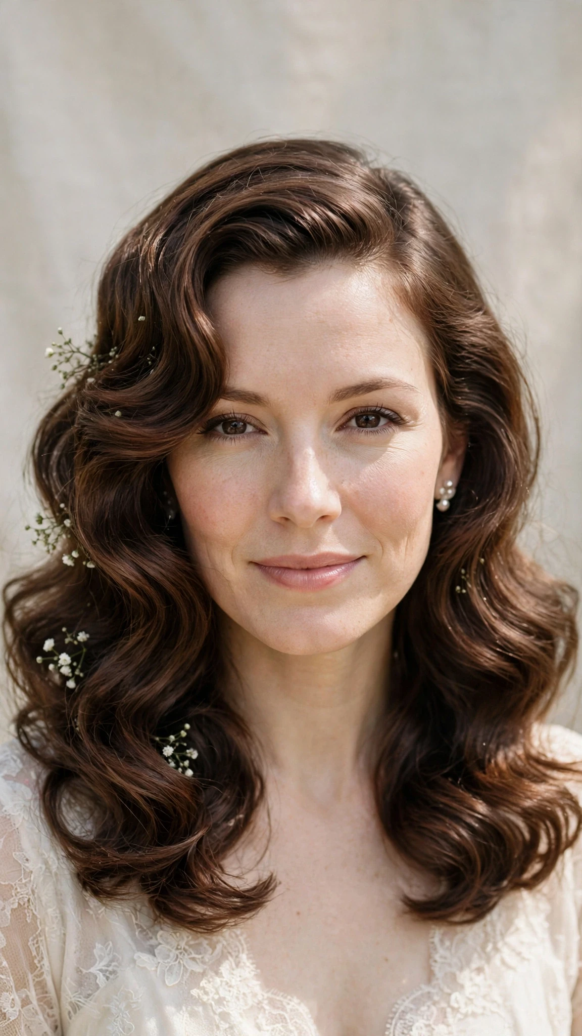 Retro Wave Hairstyles For Spring Weddings With A Vintage Finish With Soft Waves, A Layered Shape That Moves And Rich Chocolate Depth