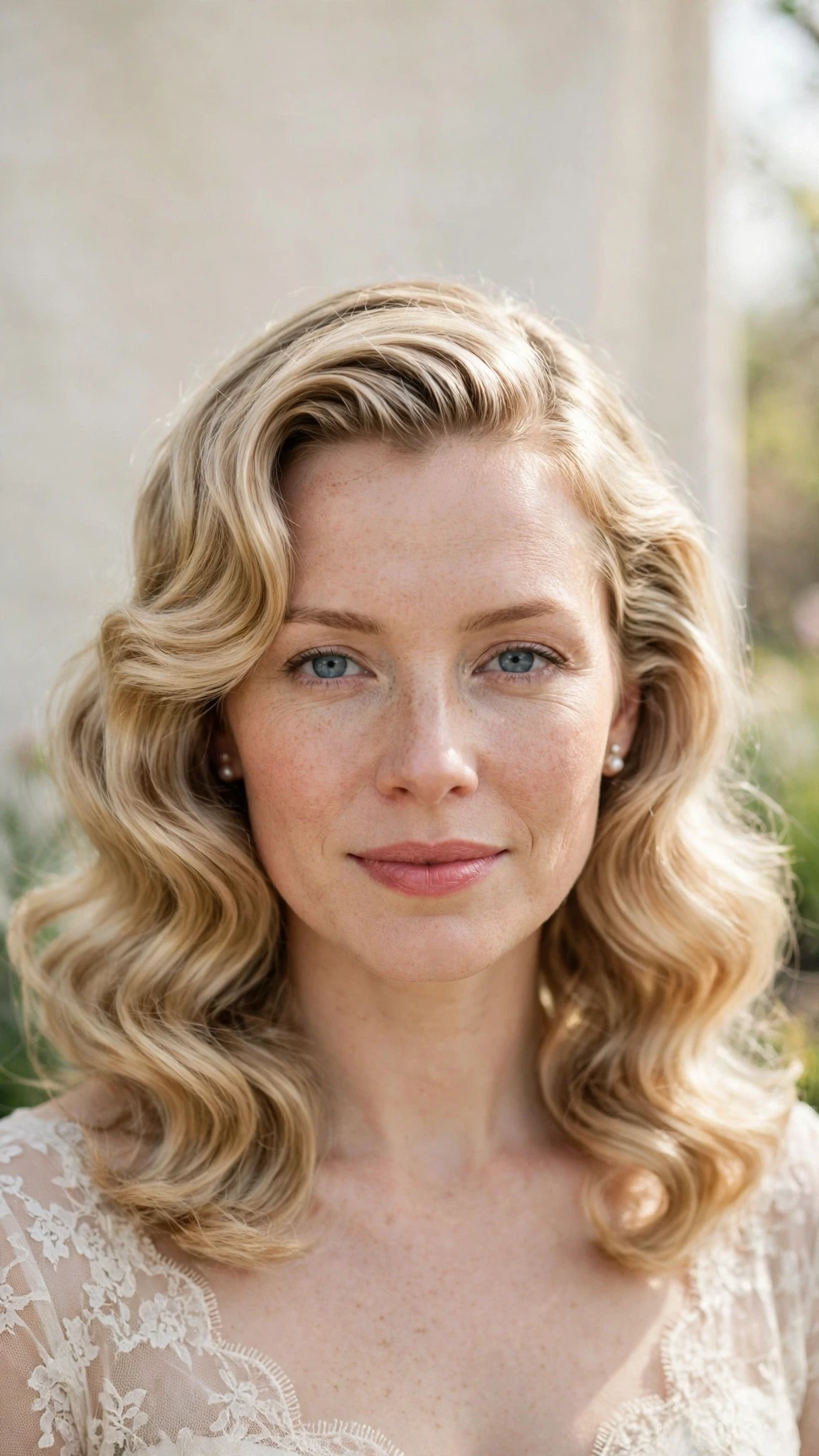 Retro Wave Hairstyles For Spring Weddings With A Vintage Finish With Soft Waves, A Layered Shape That Moves And Delicate Blonde Dimension