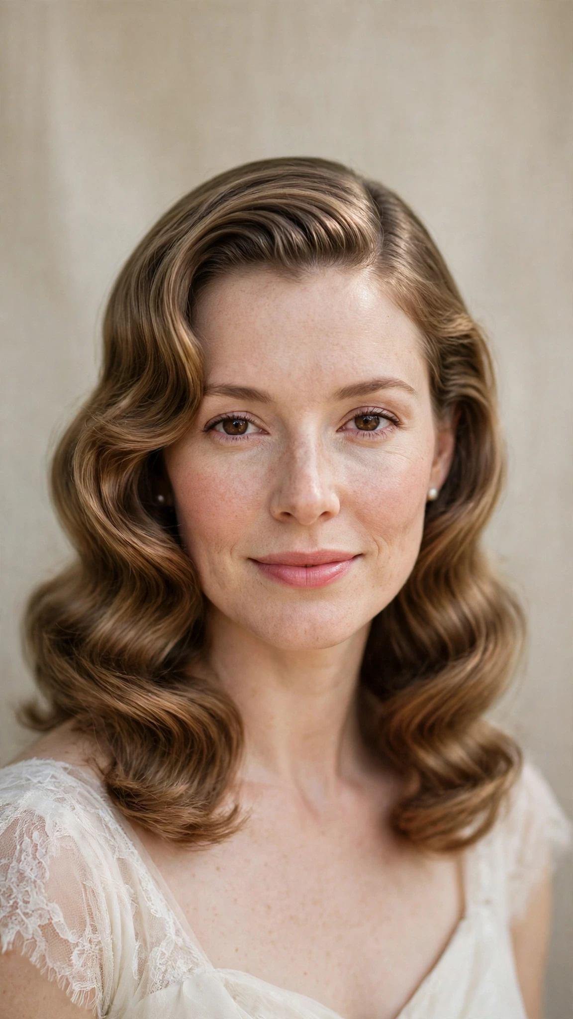 Retro Wave Hairstyles For Spring Weddings With A Vintage Finish With Soft Waves, A Deep Side Part And A Fresh Salon Shine
