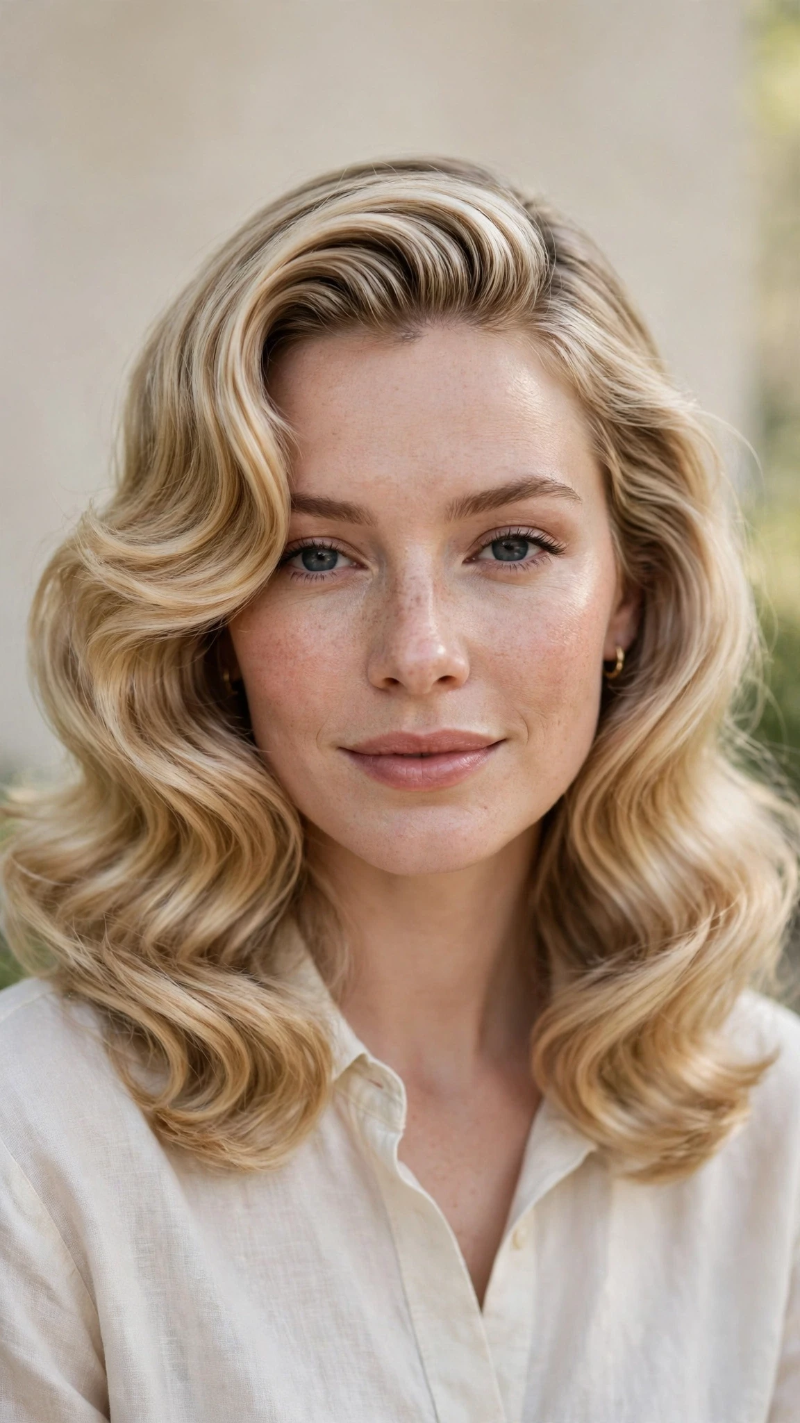 Retro Wave Hairstyles For Ss27 With Old Hollywood Soft Waves With A Polished Blowout, Long Soft Layers And Delicate Blonde Dimension