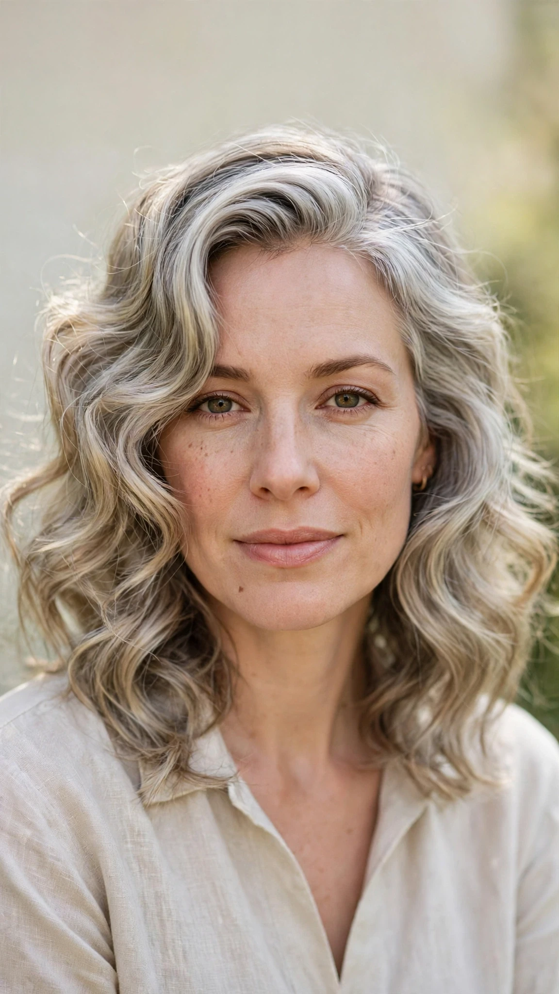 Retro Wave Hairstyles For Ss27 With Old Hollywood Soft Waves With A Relaxed Lived-In Wave, Wispy Pieces Around The Face And Silver-Blended Brightness