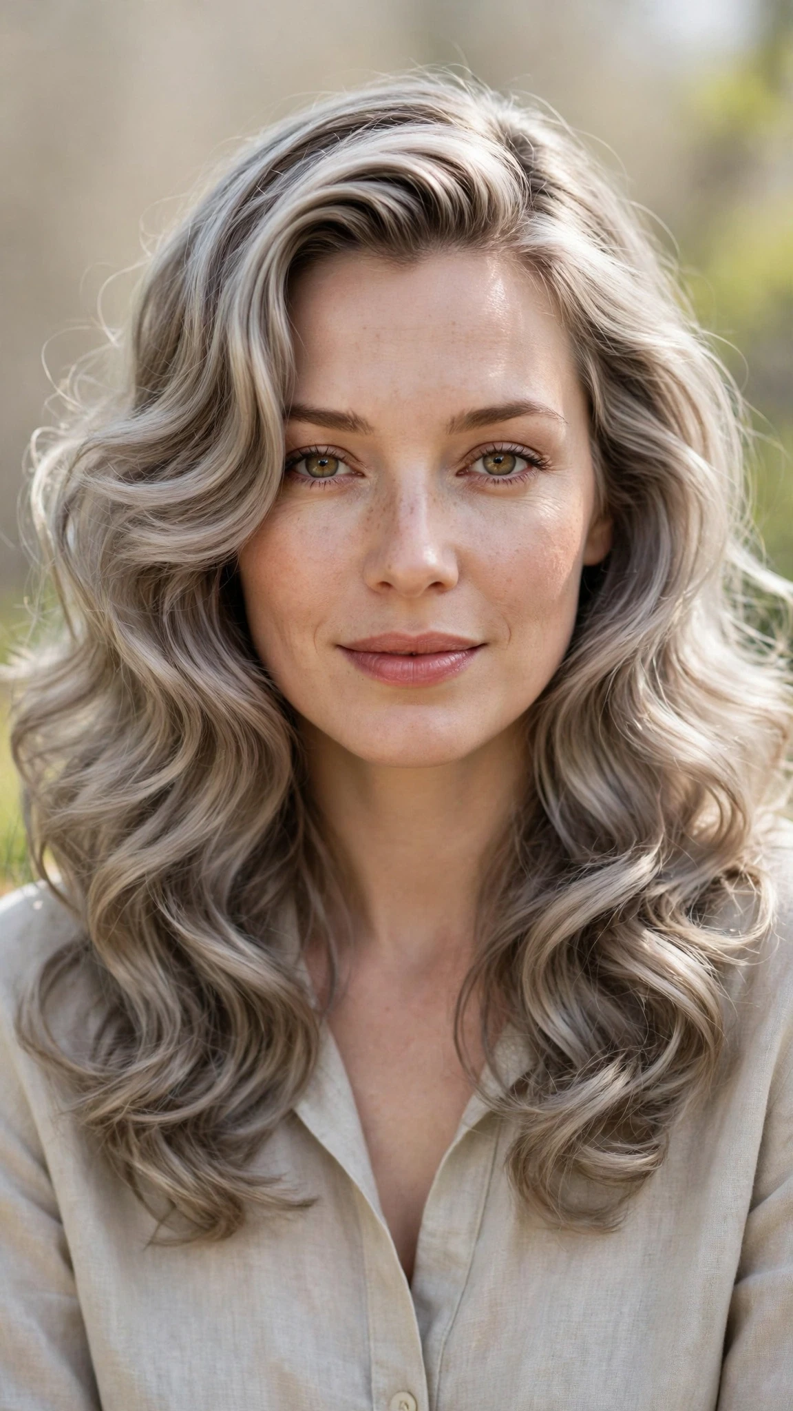 Retro Waves Hairstyles For Long Hair With Loose Glamorous Curls With Soft Waves, A Layered Shape That Moves And Cool Ash Softness