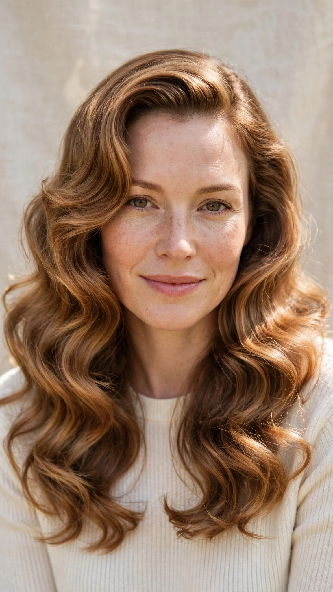 Retro Waves Hairstyles For Long Hair With Loose Glamorous Curls With Soft Waves, Feathered Ends And Warm Caramel Tones