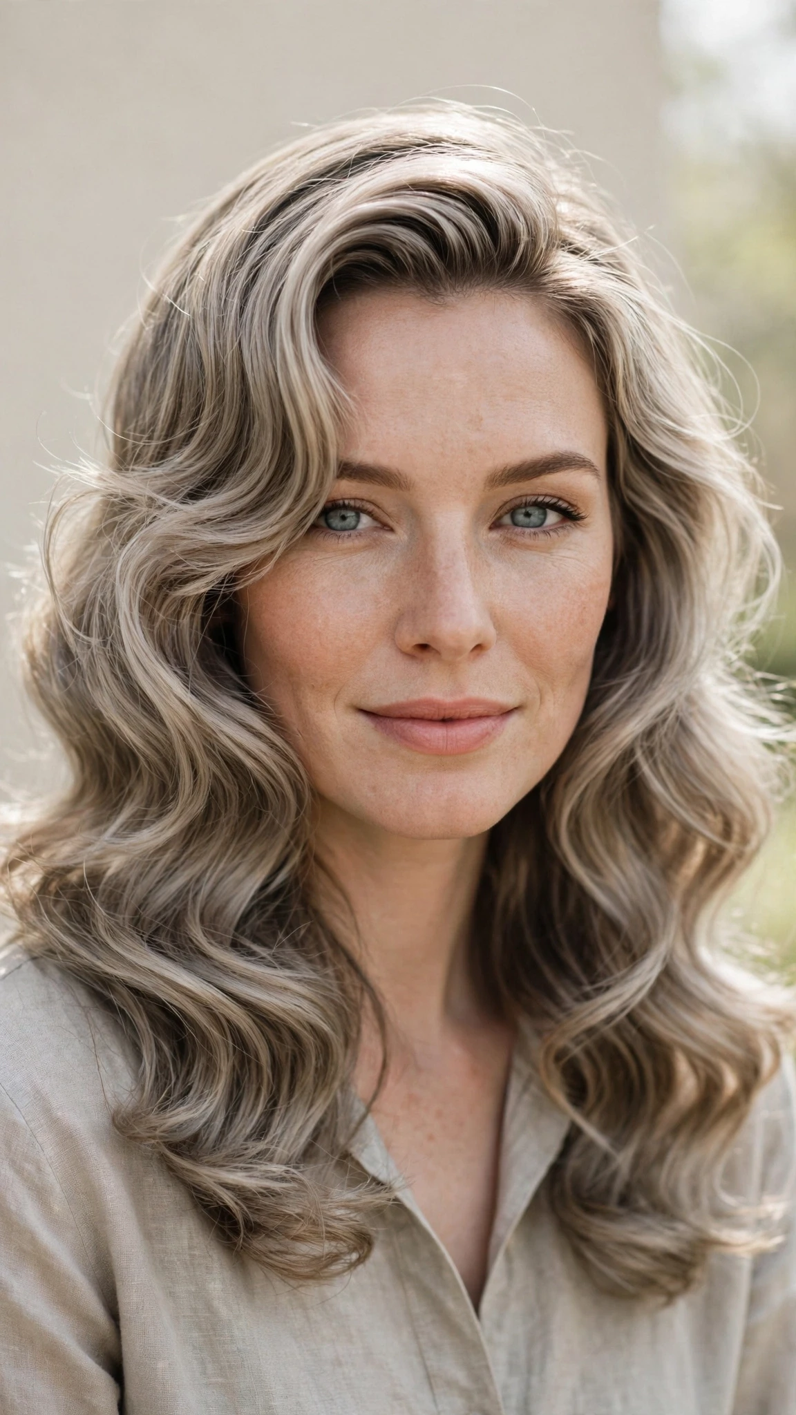 Retro Waves Hairstyles For Long Hair With Loose Glamorous Curls With A Polished Blowout, Wispy Pieces Around The Face And Cool Ash Softness