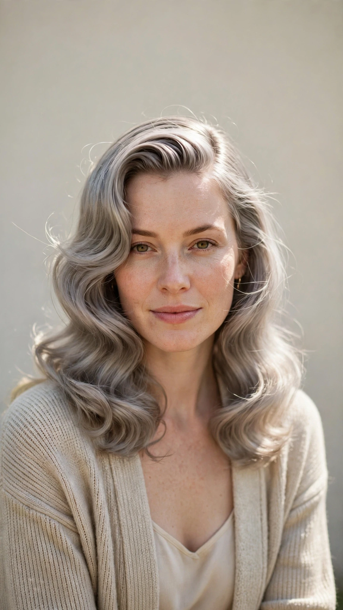 Retro Waves Hairstyles For Spring Evenings With A Deep Side Part With A Sleek Straight Finish, Wispy Pieces Around The Face And Cool Ash Softness