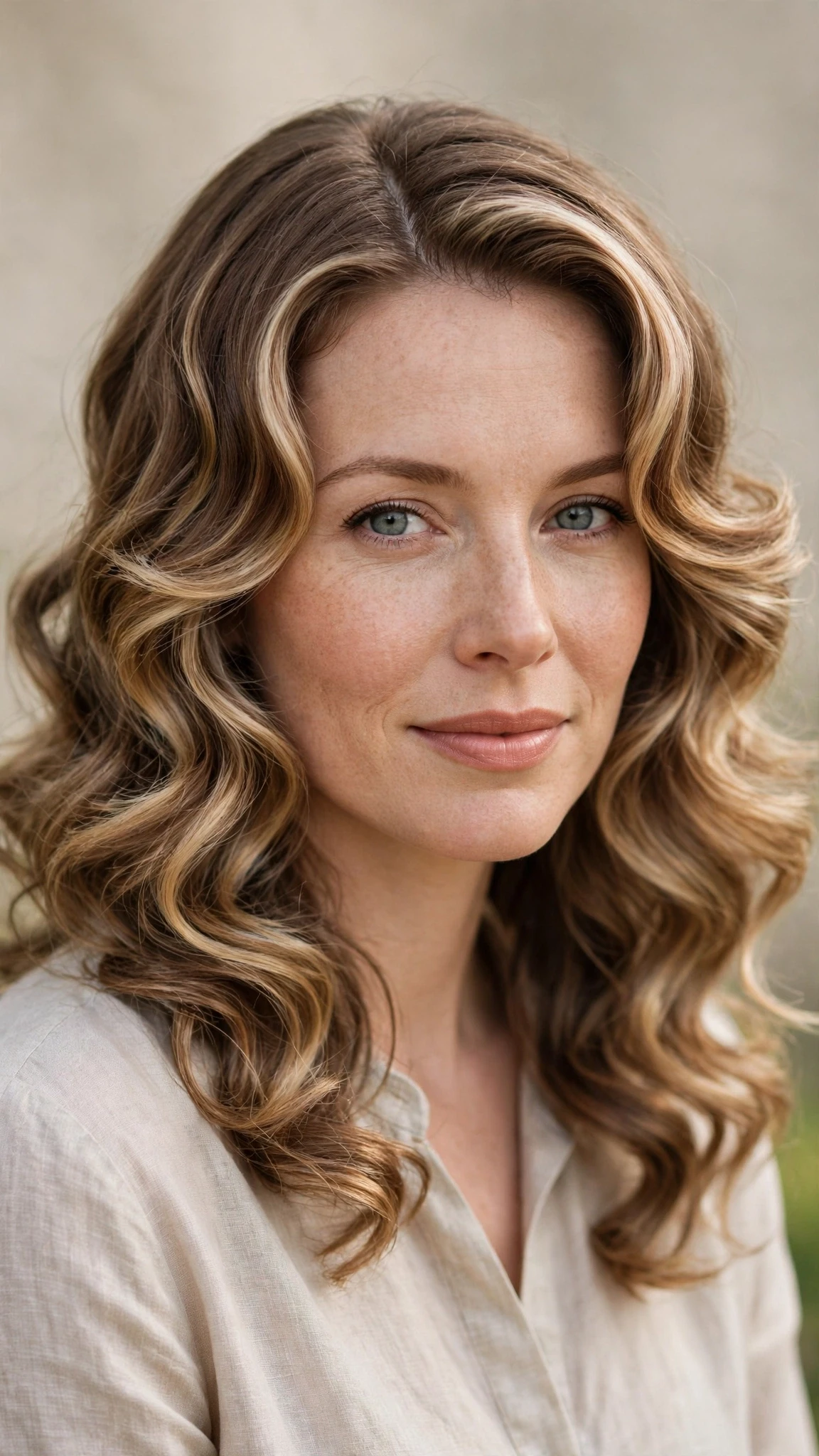 Retro Waves Hairstyles For Spring Evenings With A Deep Side Part With Loose Romantic Curls, Face-Framing Layers And Soft Golden Pieces