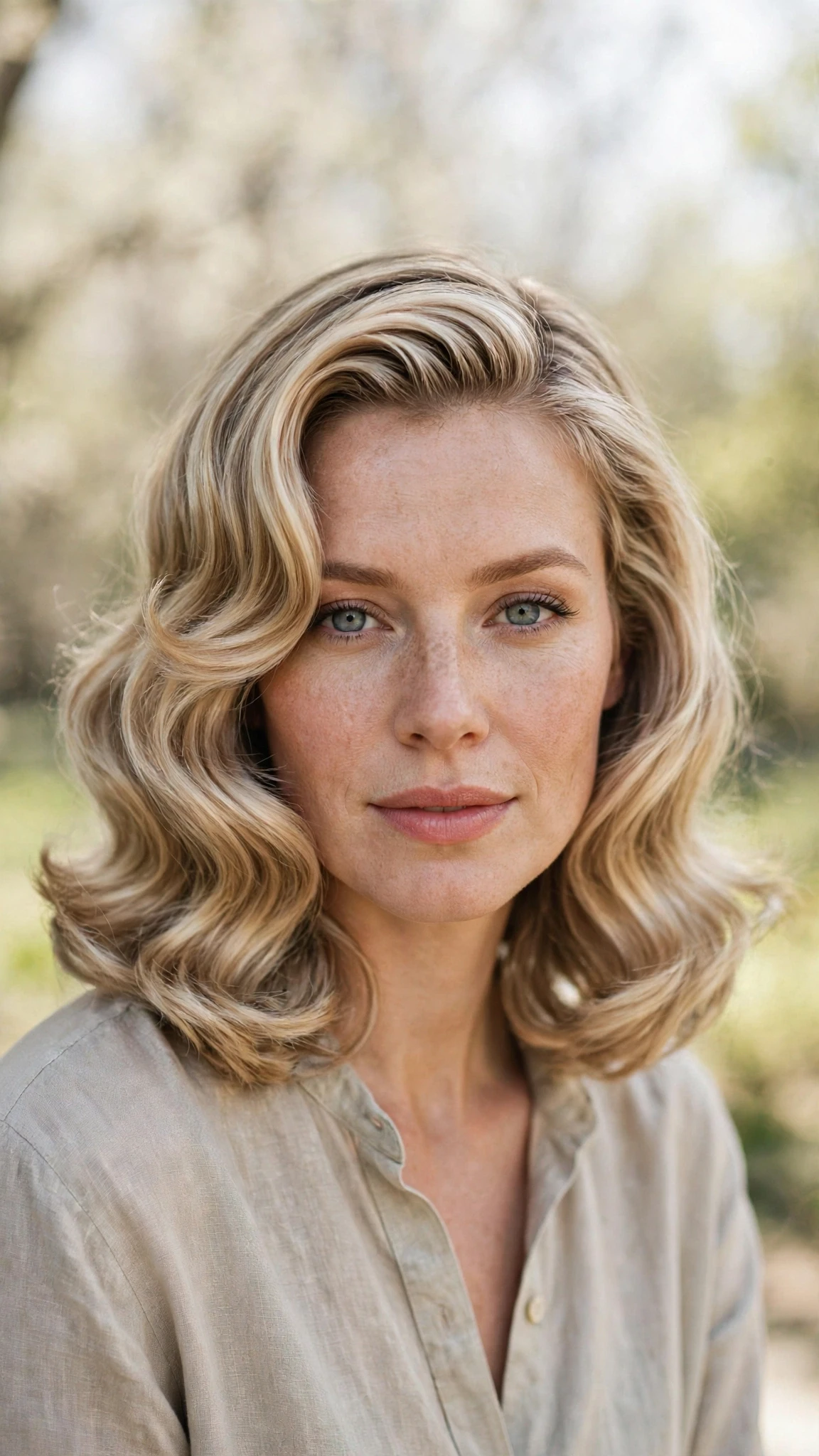 Retro Waves Hairstyles For Spring Evenings With A Deep Side Part With Soft Bends And Flicked Ends, Blunt Ends With Soft Layers And Delicate Blonde Dimension