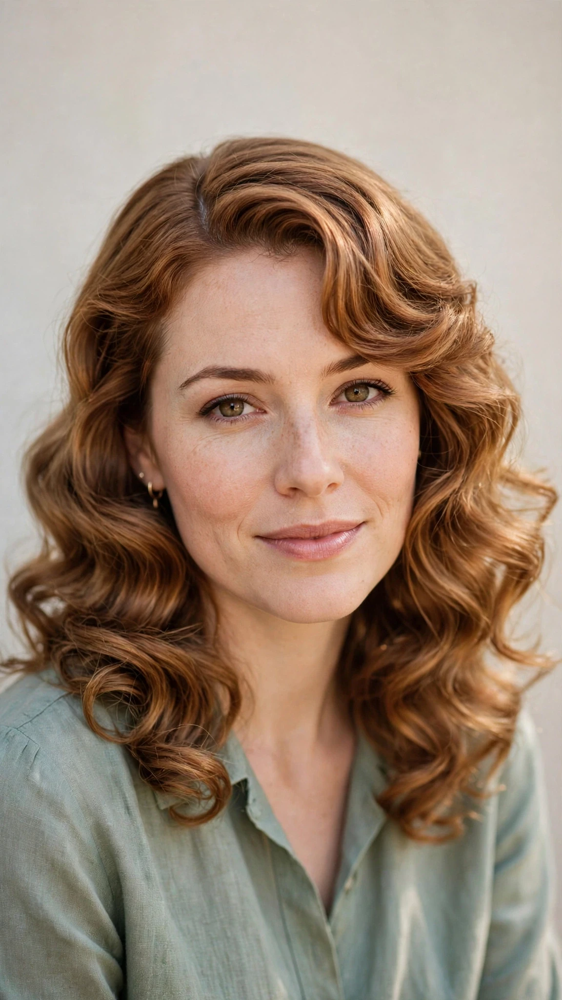 Retro Waves Hairstyles For Spring Evenings With A Deep Side Part With Loose Romantic Curls, A Soft Side-Swept Fringe And Warm Caramel Tones