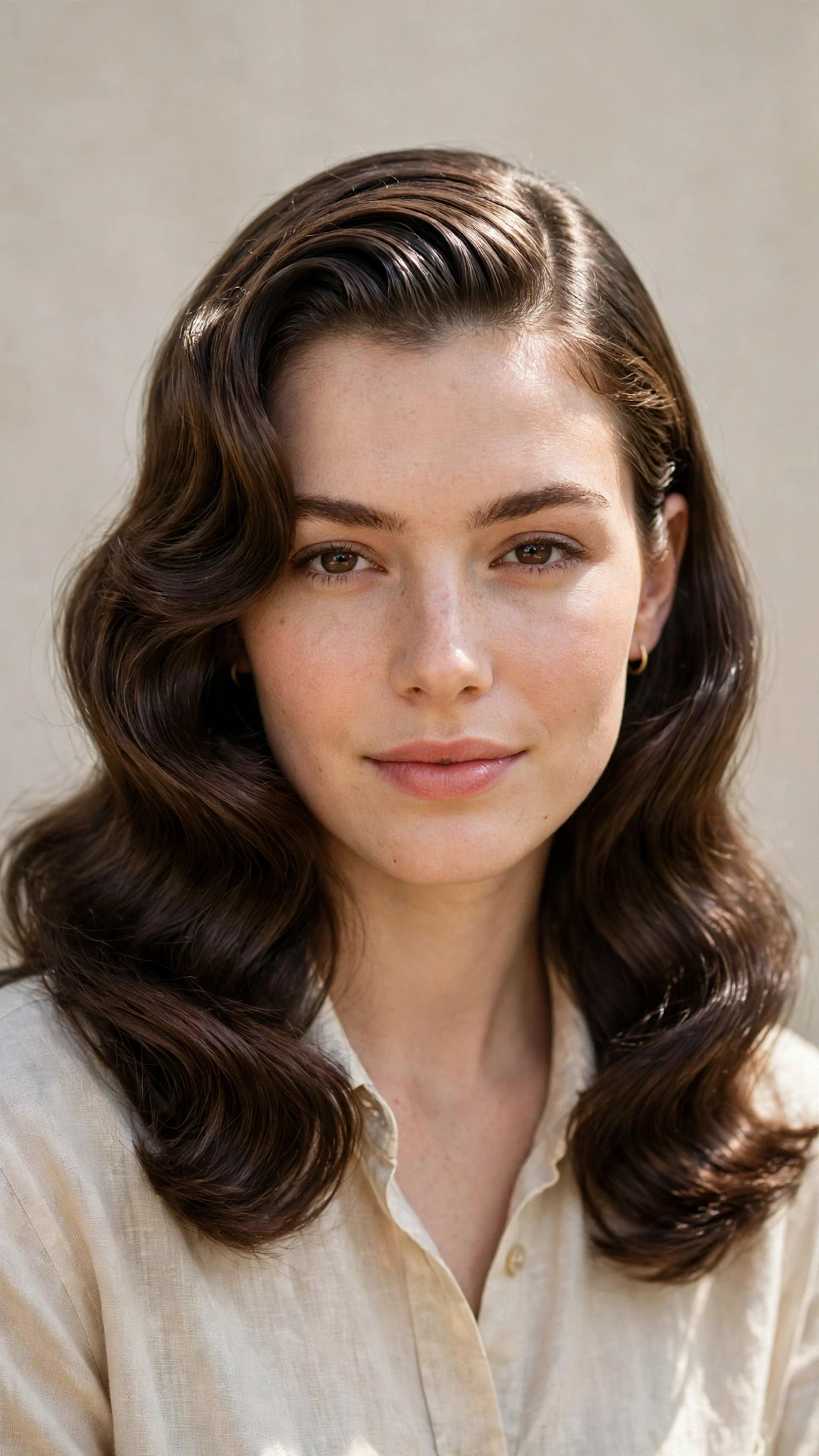 Retro Waves Hairstyles For Spring Evenings With A Deep Side Part With A Sleek Straight Finish, Curtain Pieces And A Glossy Shine Finish