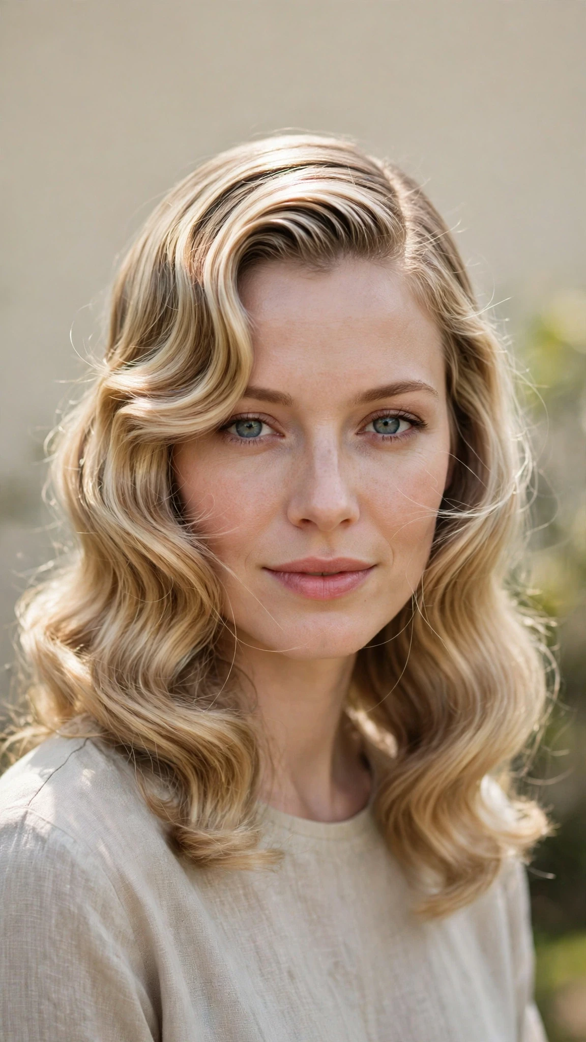 Retro Waves Hairstyles For Spring Evenings With A Deep Side Part With A Sleek Straight Finish, Wispy Pieces Around The Face And Delicate Blonde Dimension