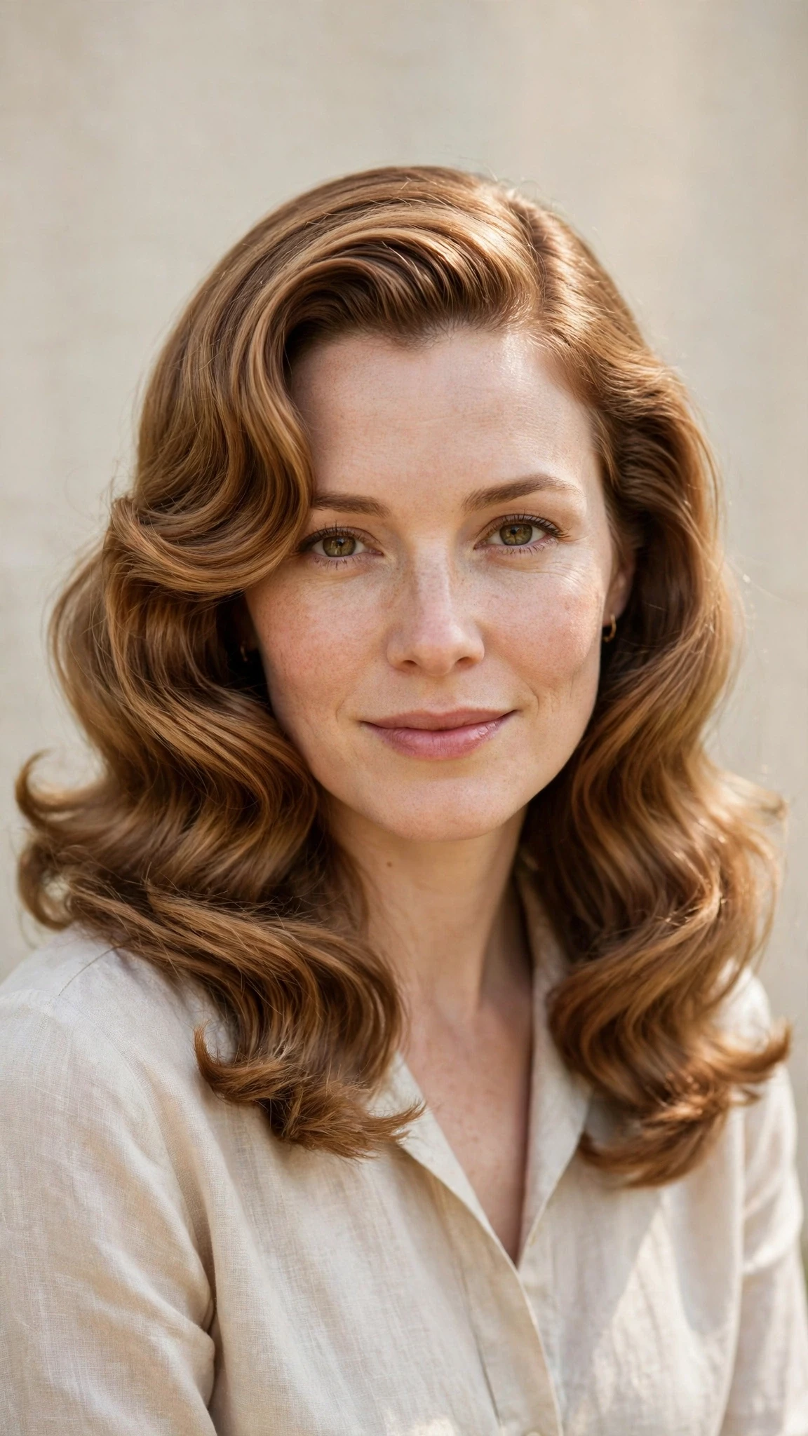 Retro Waves Hairstyles For Spring Evenings With A Deep Side Part With Soft Bends And Flicked Ends, Blunt Ends With Soft Layers And Warm Caramel Tones