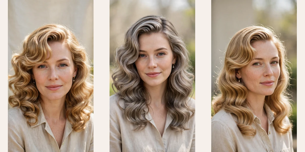 40 retro waves hairstyles for spring evenings with a deep side part