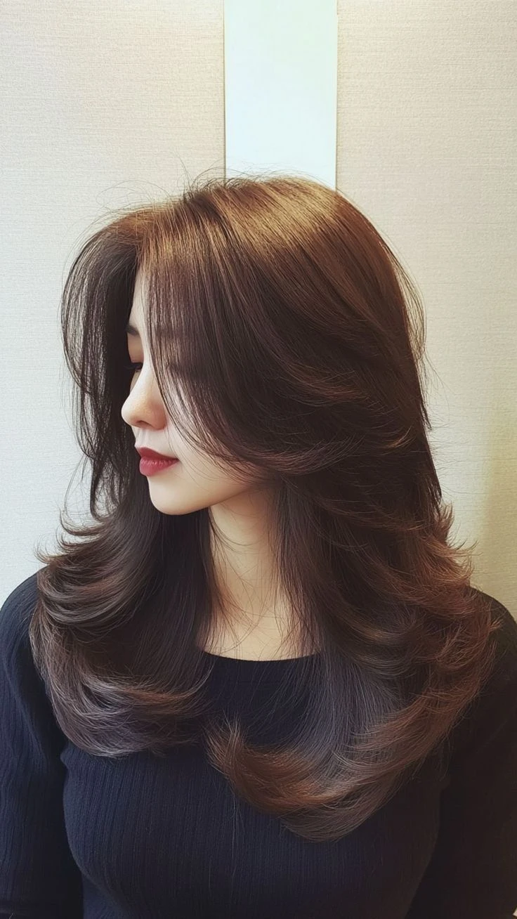 33 Romantic Valentine Waves Hairstyles For Long Hair With Layered Movement That Are Soft, Romantic and Glossy 21 Romantic Long Layers With A Glossy Finish