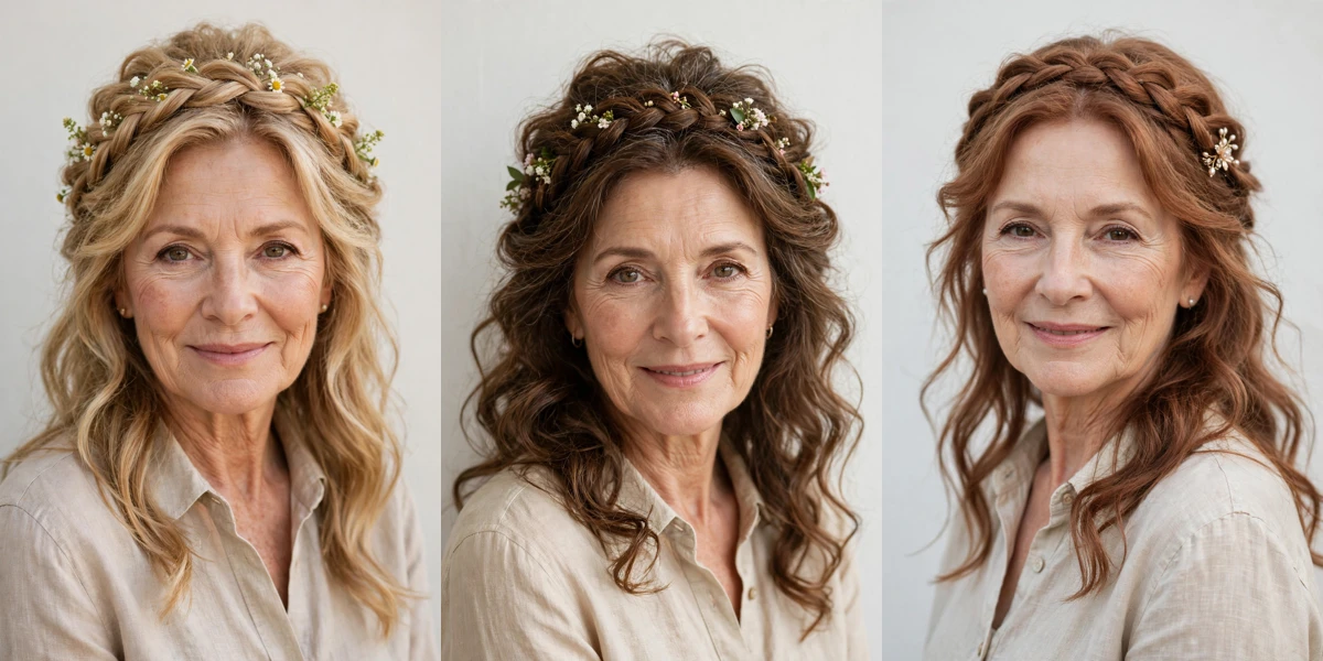 18 Romantic Braided Hairstyles for Women Over 60 with a Loose Crown Braid That Are Romantic, Chic and Easy to Wear