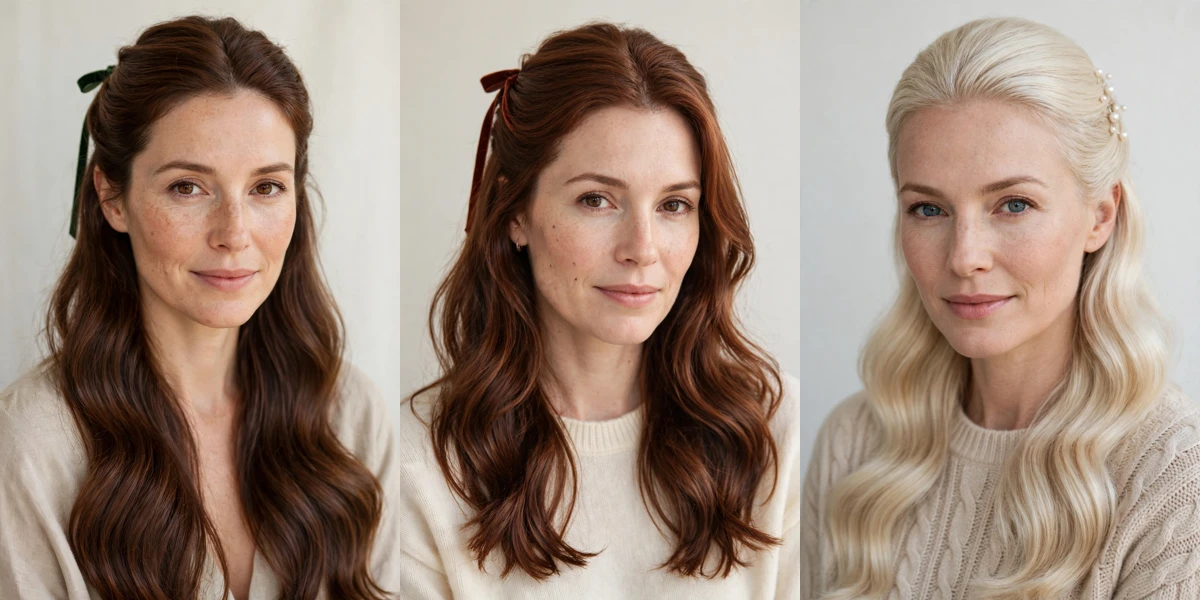 18 Romantic Half Up Hairstyles for Women in Their 30s for Dinner Dates That Are Romantic, Chic and Easy to Wear