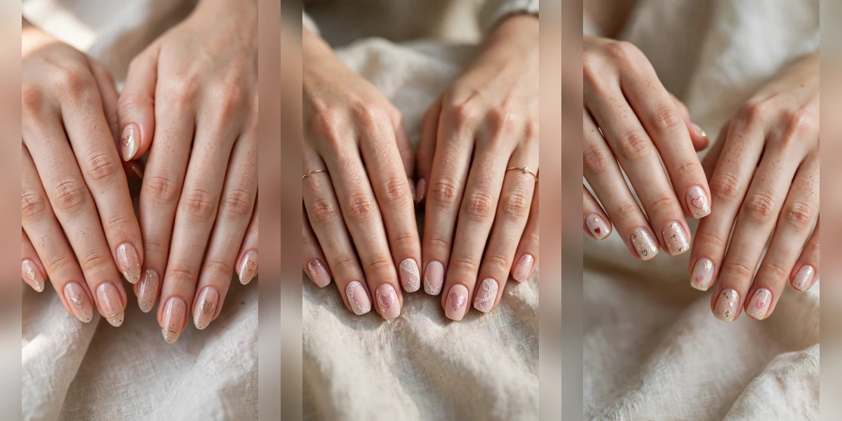 22 Romantic Heart and Glitter Nails for Women in their 20s for Valentine Weekends