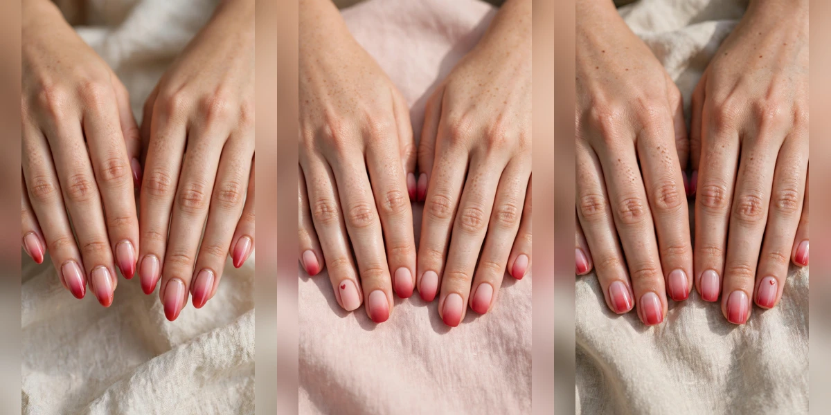 38 Romantic Red and Pink Ombre Nails for Women in their 20s for Date Nights