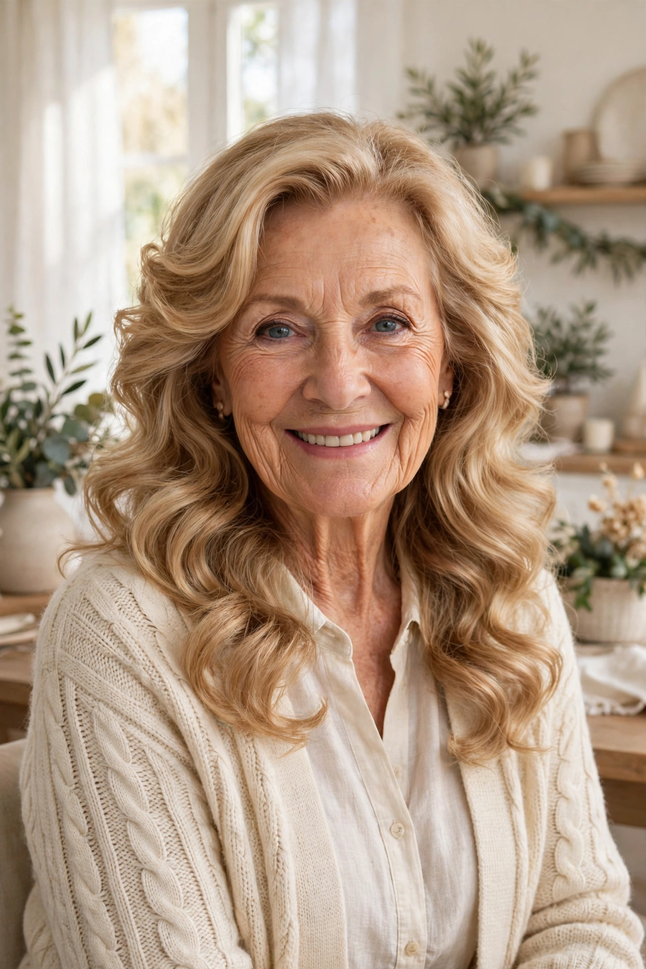 romantic soft waves with gentle volume in honey blonde with soft volume