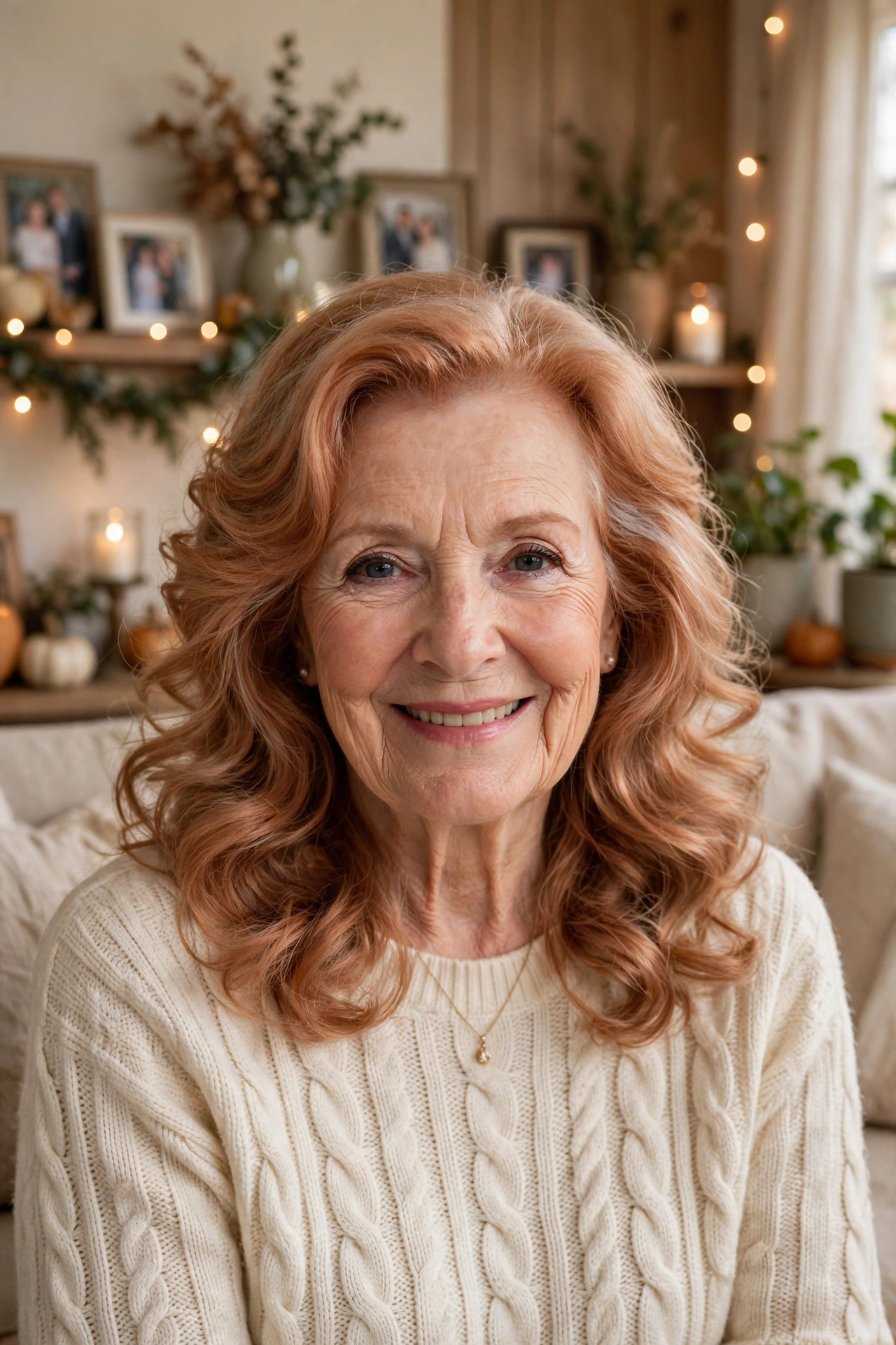 romantic waves for family celebrations in soft copper with soft volume