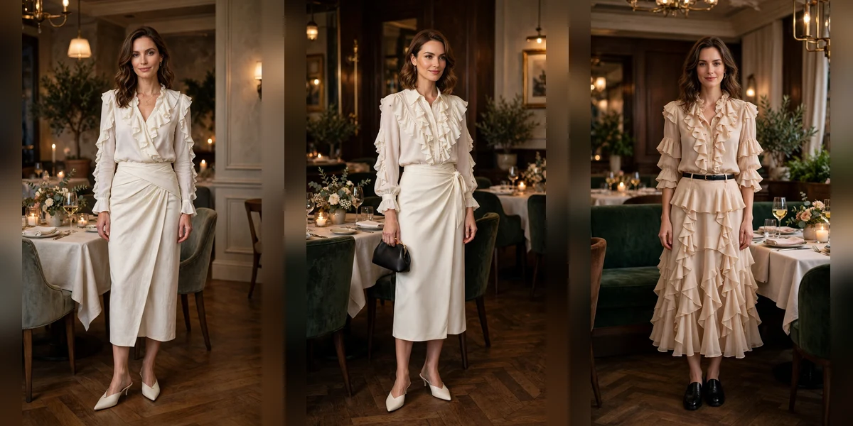 25 Ruffle Blouse Outfits for Valentine Dinners That Are Chic, Romantic and Easy to Wear