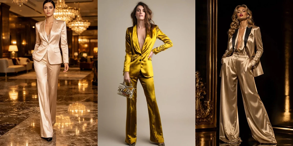 18 Satin Tuxedo Outfits for New Year Parties That Are Chic, Warm and Elegant