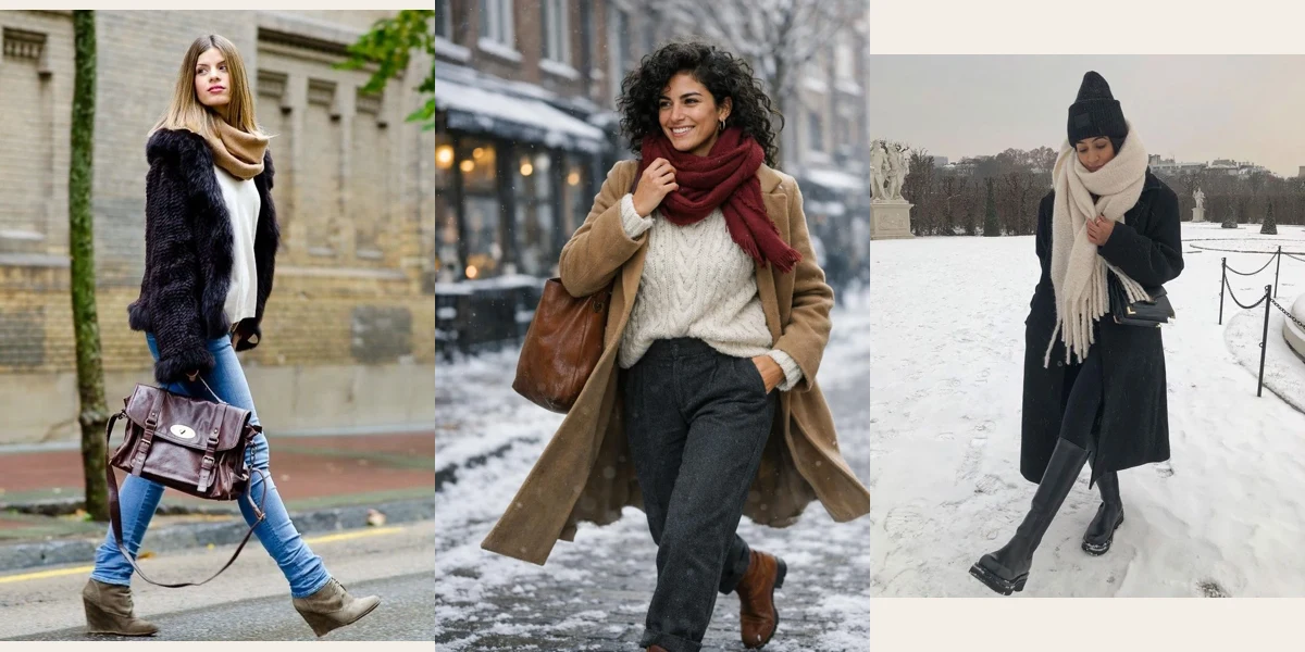 30 Scarf and Coat Layering Outfits for Snowy Walks That Are Chic, Warm and Elegant