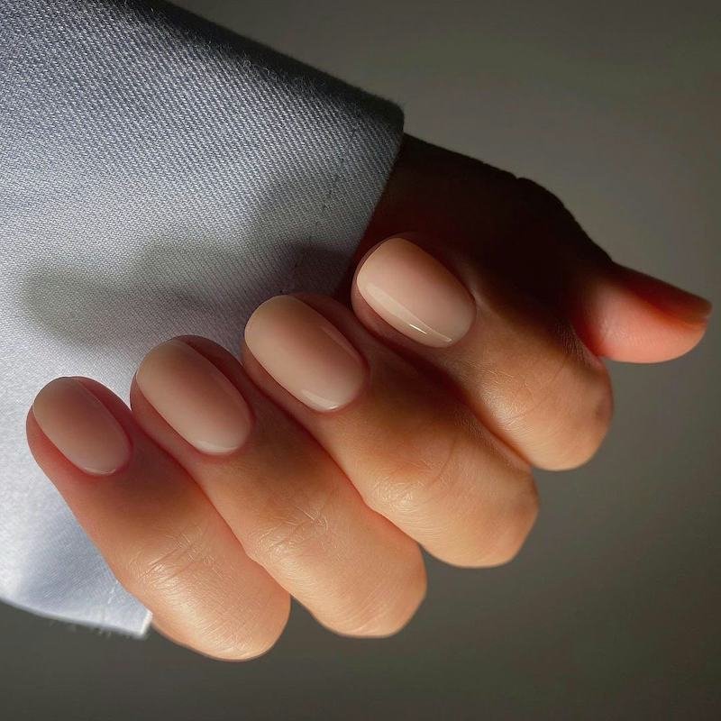 Matte Sheer Nude Almond Nails for January Office Looks