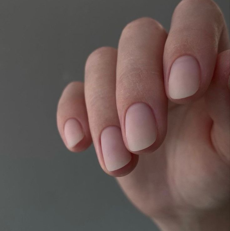 Matte Pale Pink Square Nails for January Office Looks