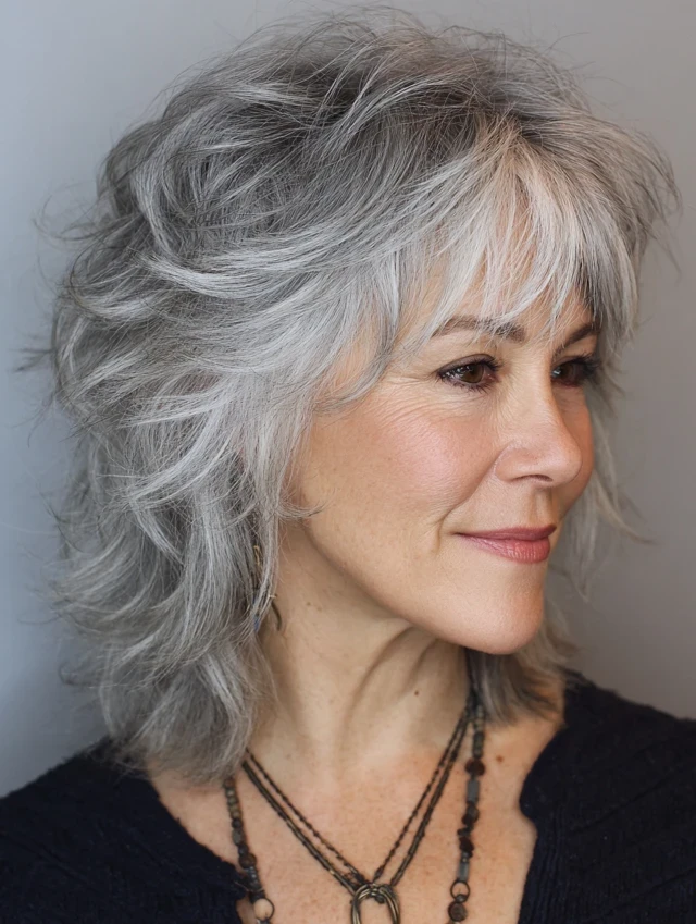 25 Short Winter Wave Hairstyles For Women Over 60 With Textured Ends That Are Chic, Soft and Flattering 7 Cropped Wavy Layers With Feathered Ends