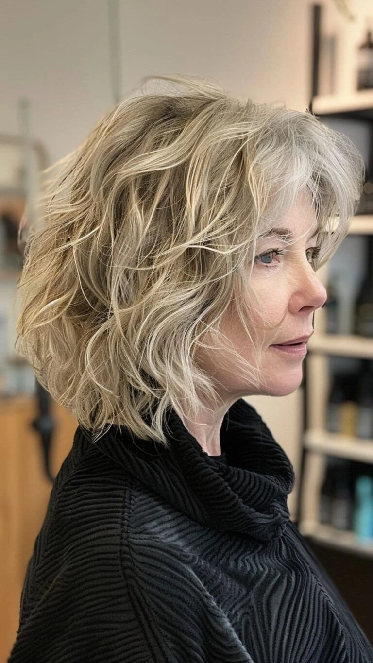 25 Short Winter Wave Hairstyles For Women Over 60 With Textured Ends That Are Chic, Soft and Flattering 12 Short Choppy Waves With Feathered Ends