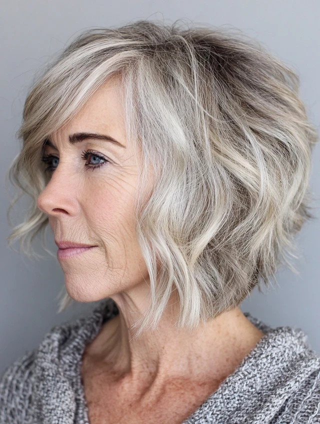 25 Short Winter Wave Hairstyles For Women Over 60 With Textured Ends That Are Chic, Soft and Flattering 15 Short Choppy Waves With Layered Texture