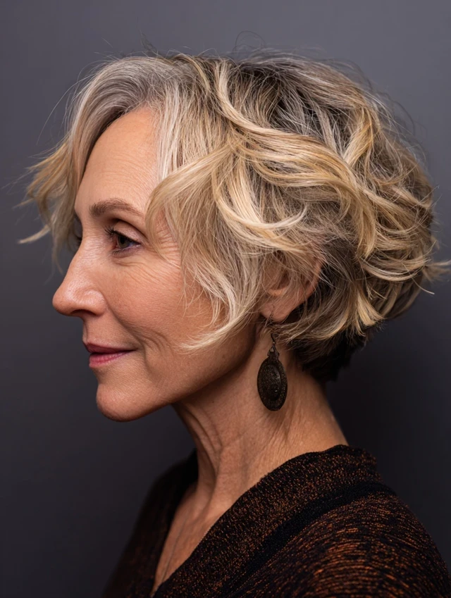25 Short Winter Wave Hairstyles For Women Over 60 With Textured Ends That Are Chic, Soft and Flattering 23 Short Tousled Waves With Soft Piecey Ends