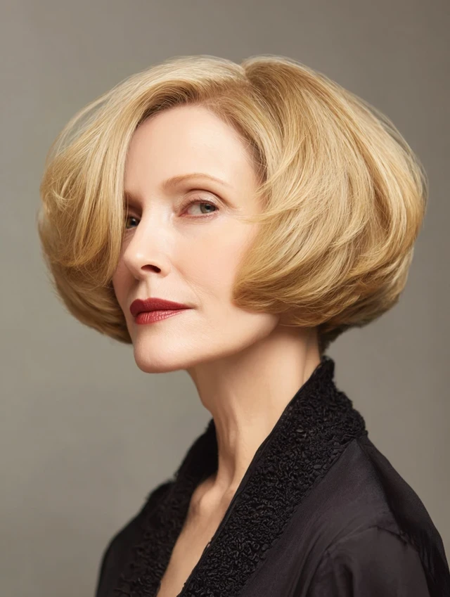 38 Sleek Winter Blowout Hairstyles for Women Over 50 With a Side Part That Are Chic, Polished and Easy to Wear 2 Sleek Side-Part Blowout, the Classic
