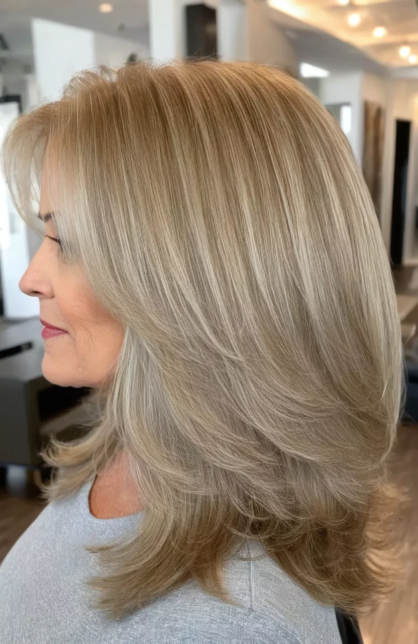 38 Sleek Winter Blowout Hairstyles for Women Over 50 With a Side Part That Are Chic, Polished and Easy to Wear 3 Sleek Side Part With Long Layers