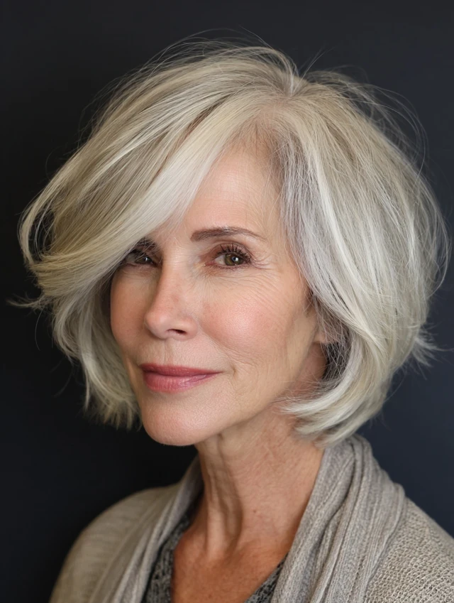 38 Sleek Winter Blowout Hairstyles for Women Over 50 With a Side Part That Are Chic, Polished and Easy to Wear 12 Sleek Side Part, Shoulder Length