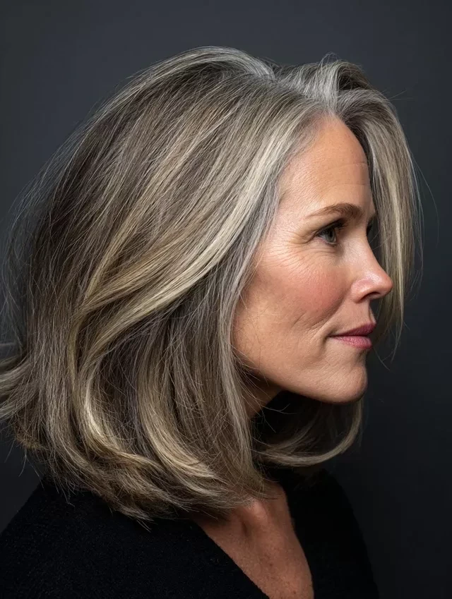 38 Sleek Winter Blowout Hairstyles for Women Over 50 With a Side Part That Are Chic, Polished and Easy to Wear 15 Sleek Side Part With Subtle Highlights