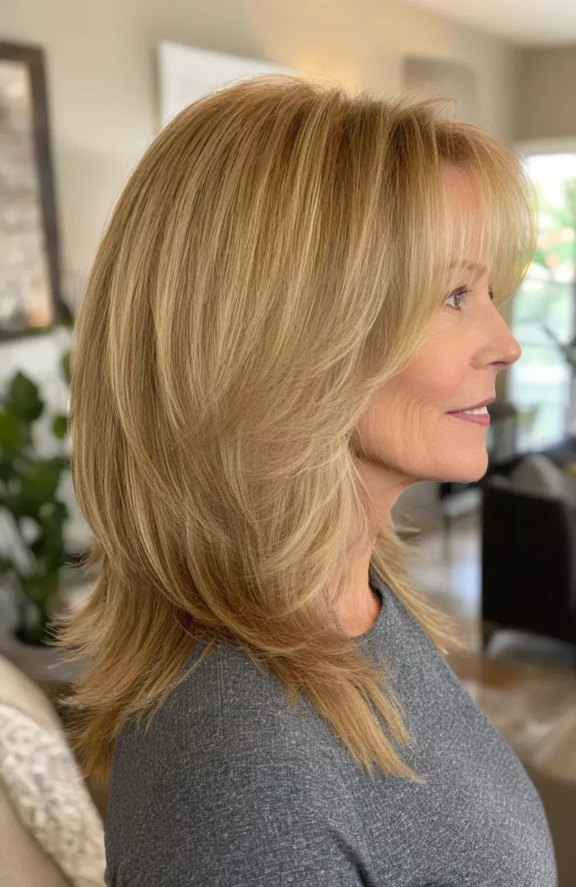 38 Sleek Winter Blowout Hairstyles for Women Over 50 With a Side Part That Are Chic, Polished and Easy to Wear 17 Warm Brunette Sleek Side Part