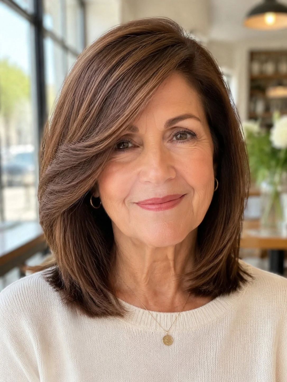 38 Sleek Winter Blowout Hairstyles for Women Over 50 With a Side Part That Are Chic, Polished and Easy to Wear 32 Sleek Side Part, Weekend Softness