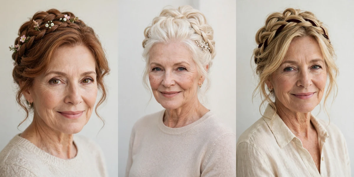20 Soft Braided Updos for Women Over 60 for Valentine Evenings That Are Romantic, Chic and Easy to Wear