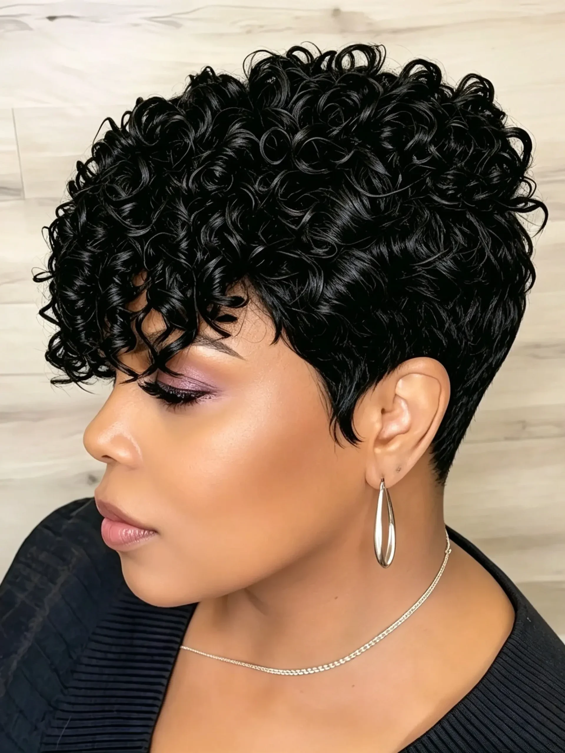 Soft Short Curls With A Side Sweep