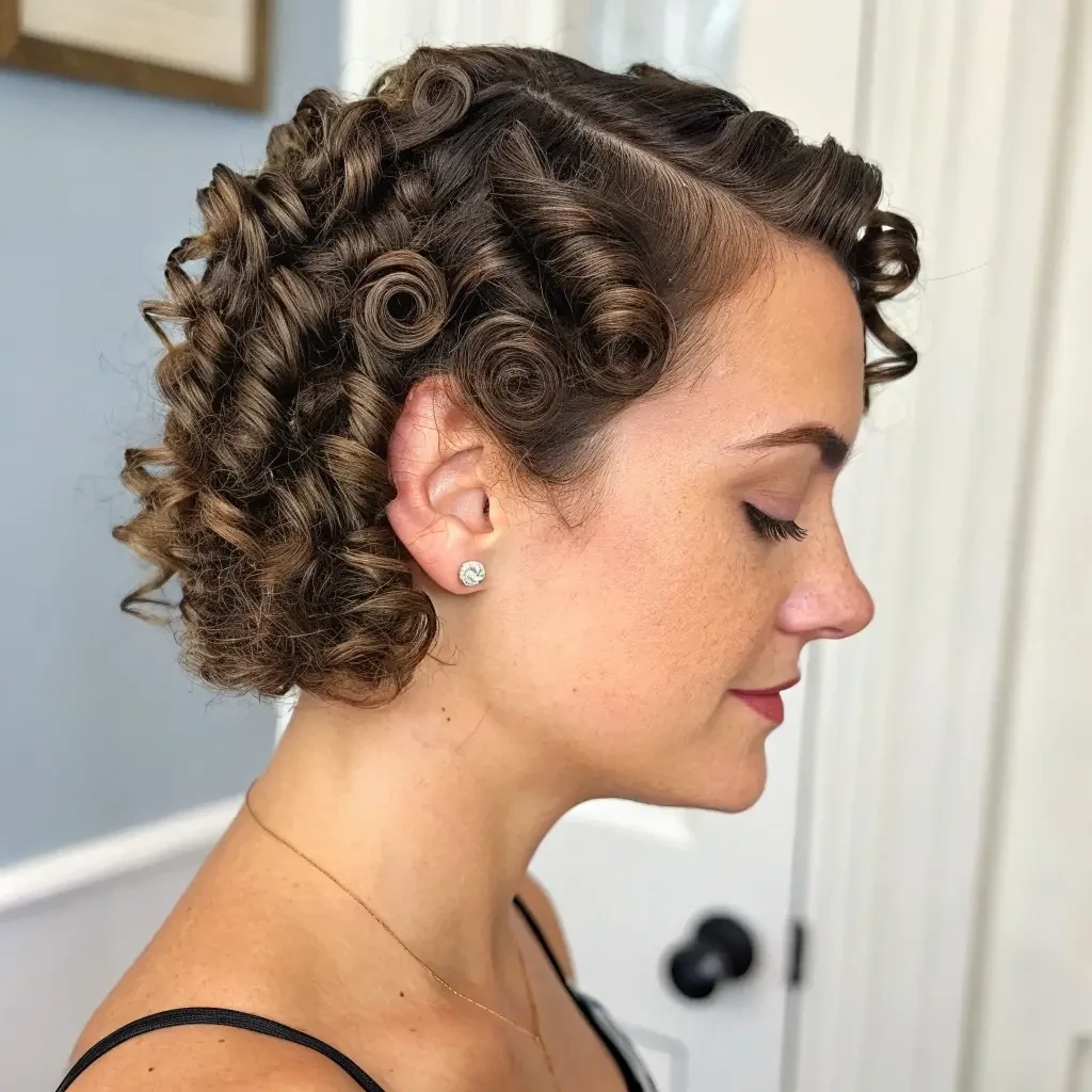 Soft Short Curls With A Romantic Sweep