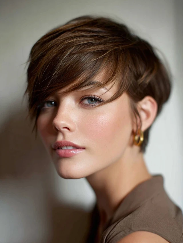 Chic Short Valentine Hair With A Side Sweep